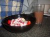 25.06.13 Strawberries, banana and Alpro Soya cream with Koko coconut milk with chocolate.jpg